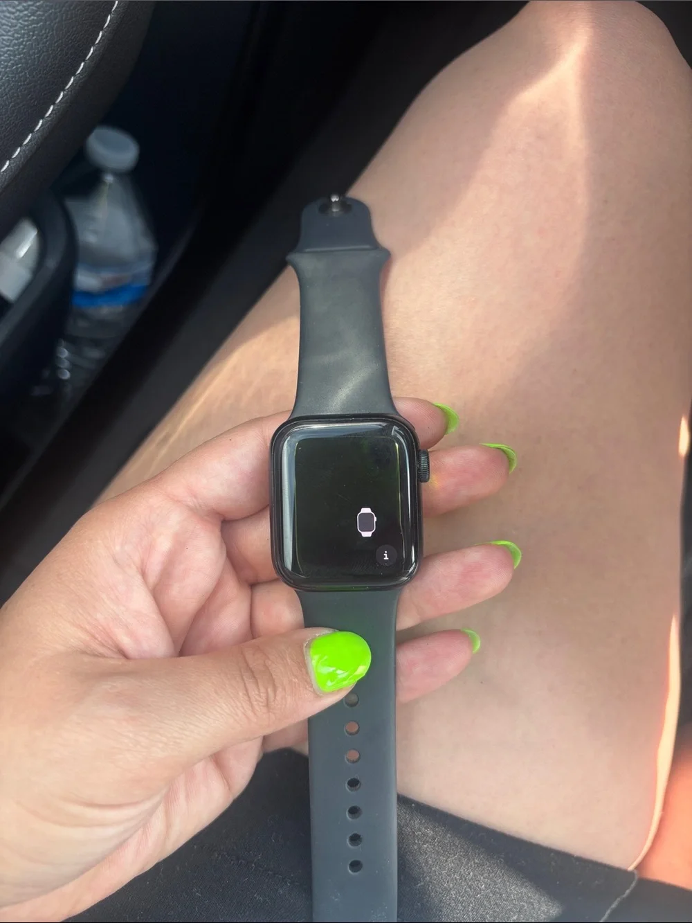 Apple Watch with Black Silicone Band